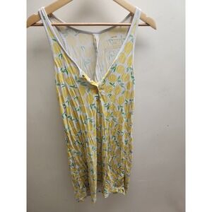 Little‎ Sleepies Lemon Print Sleepshirt Nightgown V-Neck Button Front Sleeveless